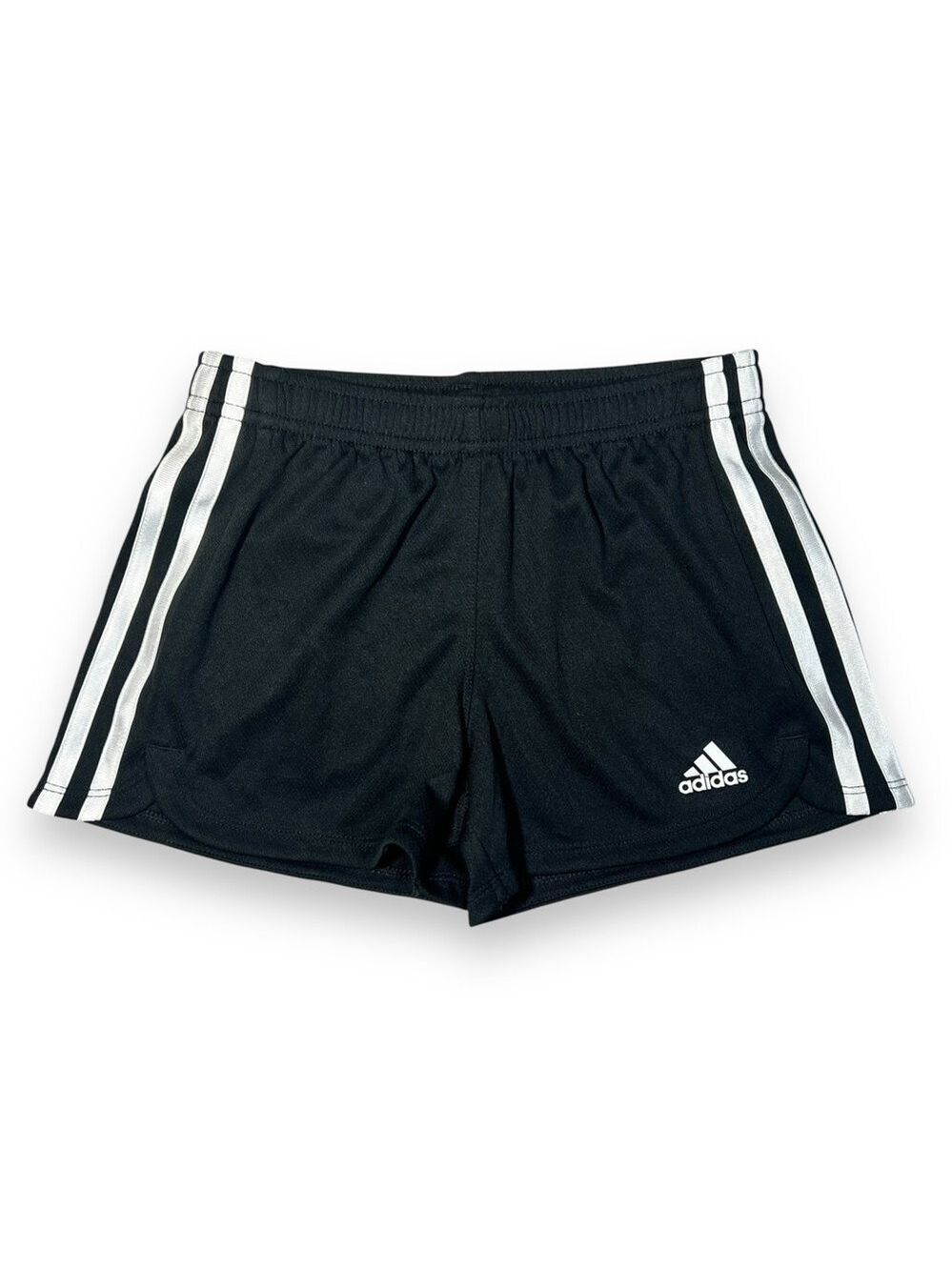 Adidas Girl’s Three Stripe Mesh Shorts Black Size Small